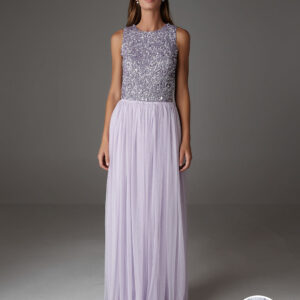 INES MAXI SKIRT LIGHT GRAY