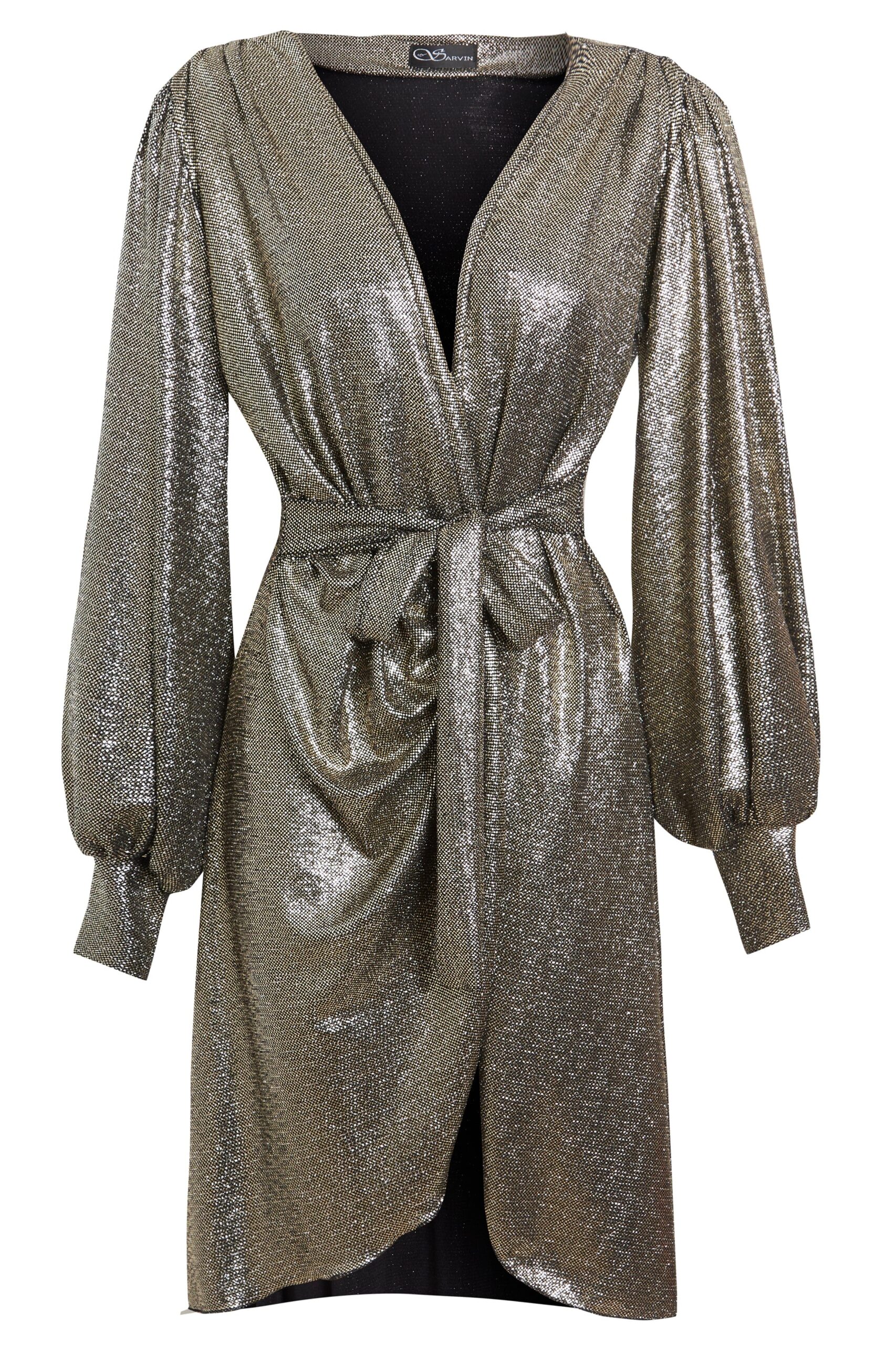 Sequin Wrap Dress - Image 9