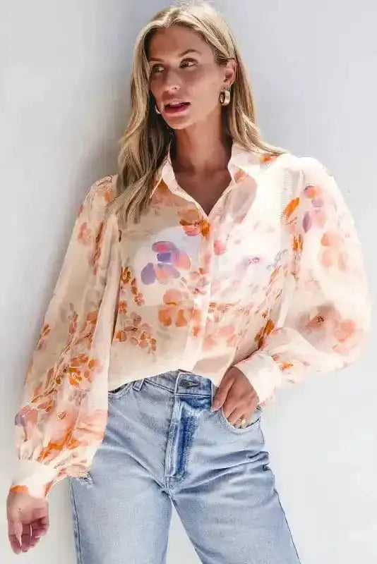 Floral Drift Oversized Blouse - Image 6