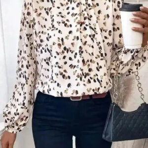 Leopard Luxe Pleated Blouse