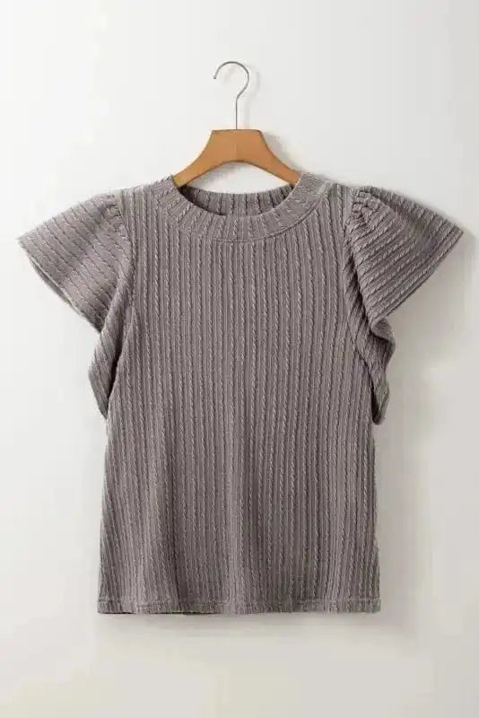 Elegant Texture Flutter Top - Image 4