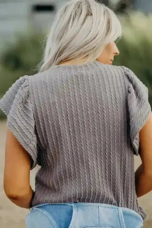 Elegant Texture Flutter Top - Image 2