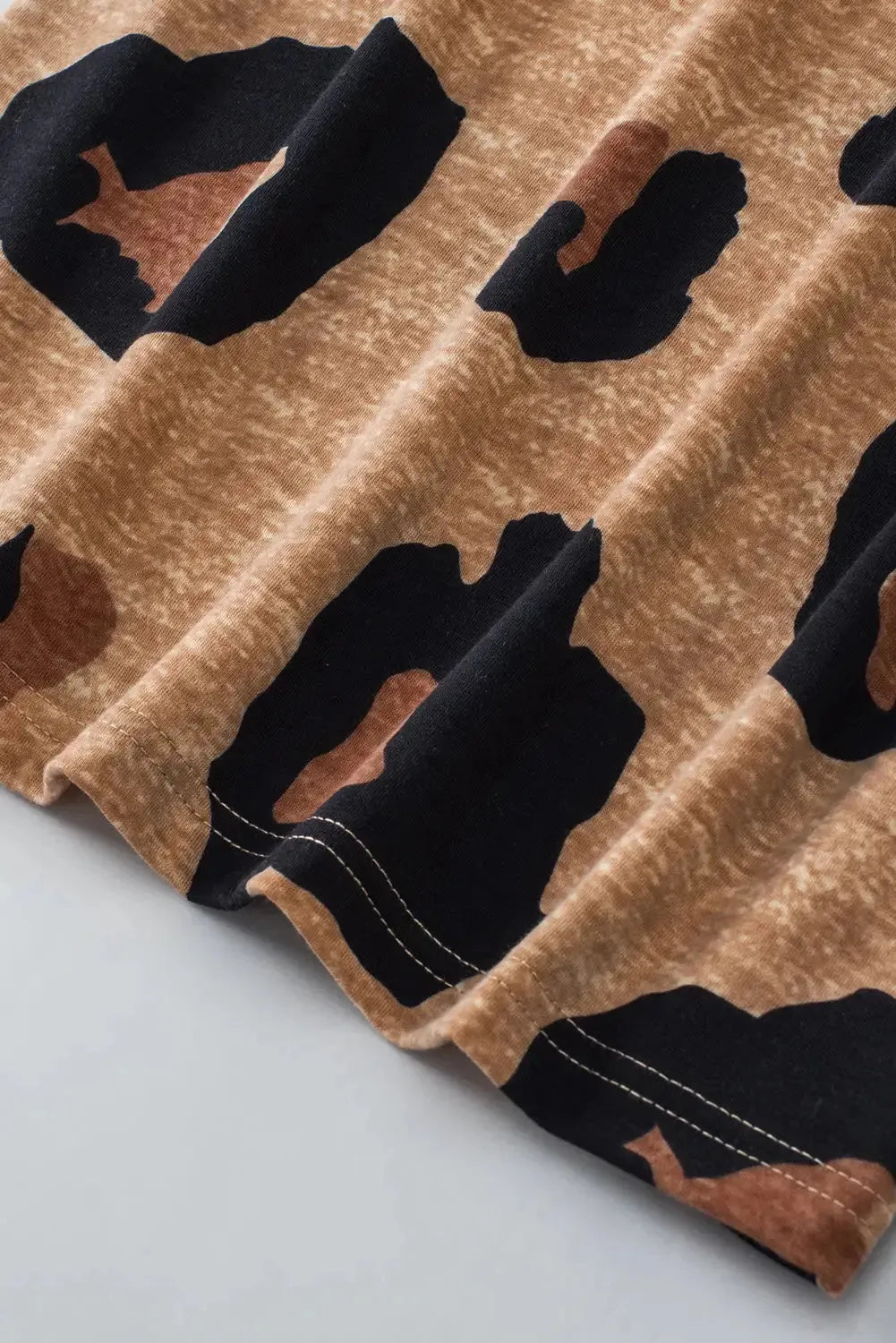 Light French Beige Leopard Blouse - Image 5