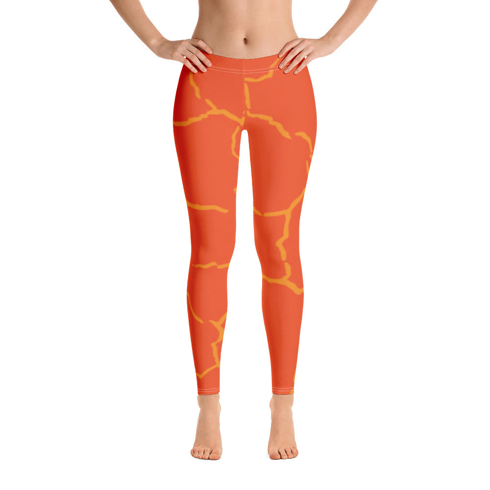 Smash Crackle Orange Leggings - Image 6