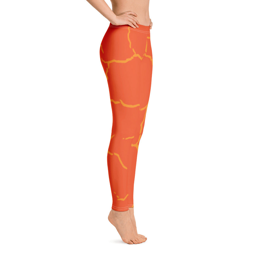 Smash Crackle Orange Leggings - Image 5